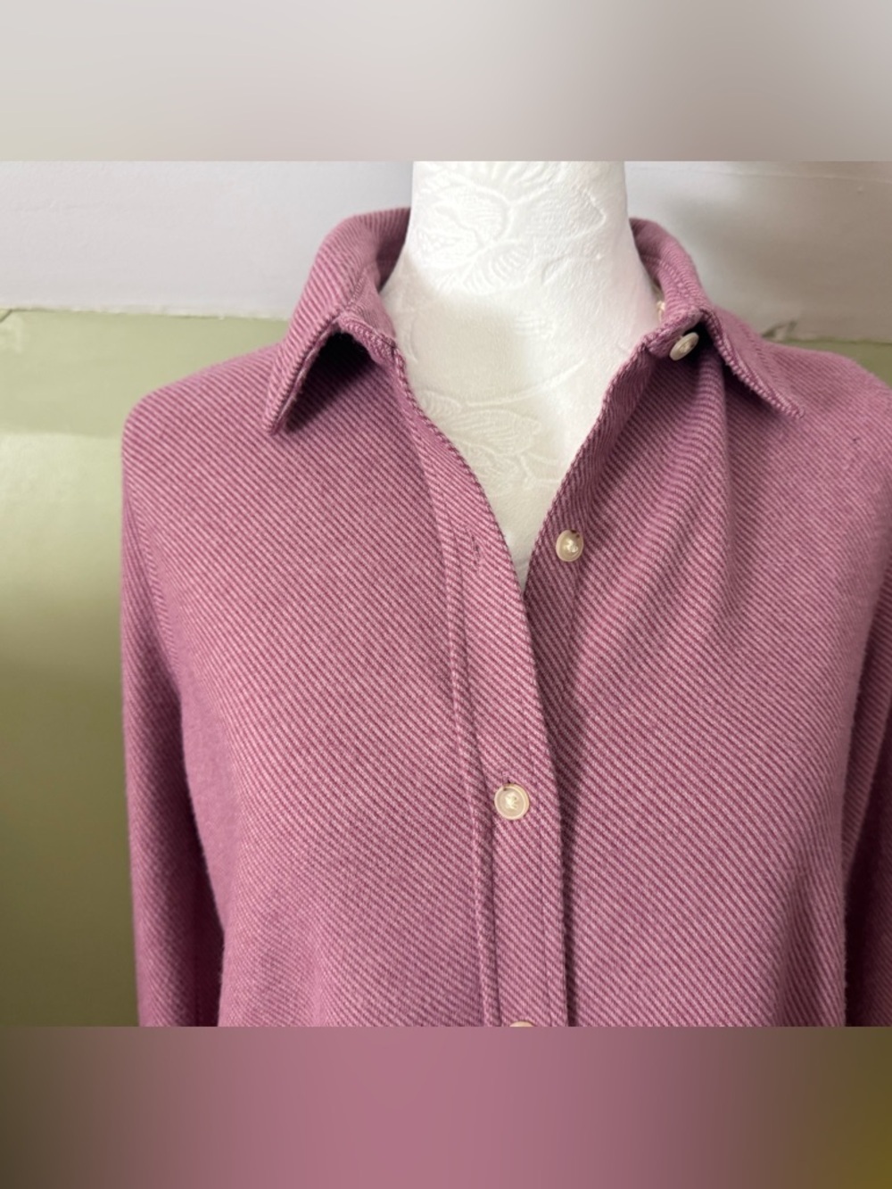 Faherty Legend Button-Up Sweater Dress in Rose Twill NWOT - Picture 2 of 5